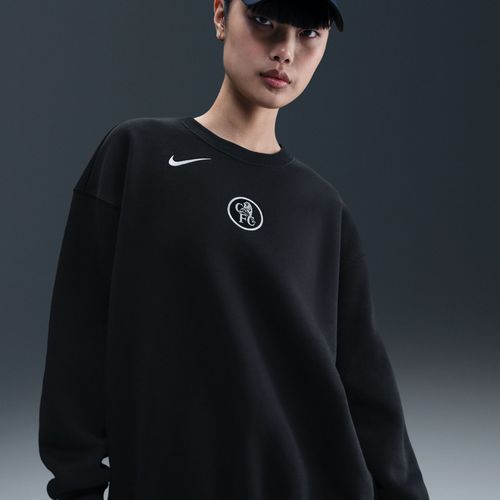 3e Sweat Oversize À Col Ras-Du-Cou Nike Football Total 90 Chelsea Fc Phoenix Fleece Pour Femme - Noir
