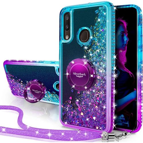 LORANKA-Coque pour Samsung Galaxy A40, Fille Silicone Paillette Bling Glitter de Luxe avec Support, Liquide Gel Housse Etui de Protection pour Samsung Galaxy A40 - Pourpre