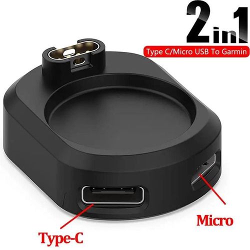 Adaptateur De Chargeur De Montre Micro Usb Type C 2 En 1,Pour Garmin Fenix 5 6 7x Venu Vivoactive 4 3 Forerunner 255 955,Chargeurs Portables.2 In1 Charger Adapte.