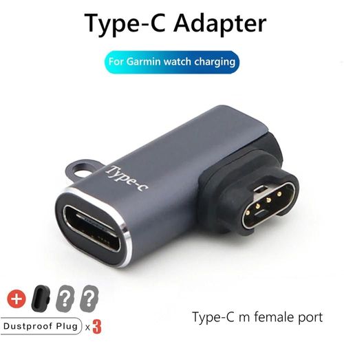 Adaptateur Portable De Chargement De Type C/Micro Usb/Ios,Pour Garmin Fenix 7 7s 7x 6 6s 6x 5 5s 5x Venu 2 2s,Convertisseur De Chargeur De Montre Intelligente.Type C Side Bend.