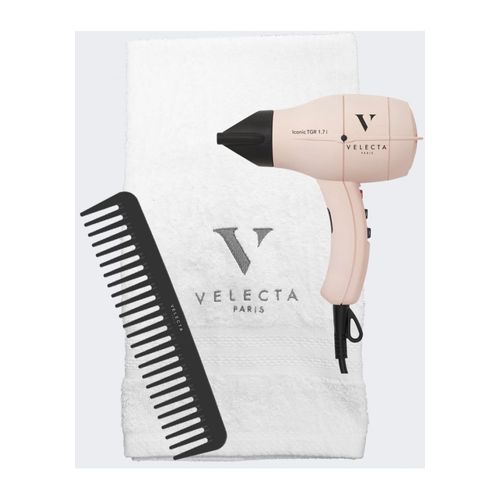 Coffret "Détente" - Sèche-Cheveux Ultra-Léger Avec Serviette Brodée