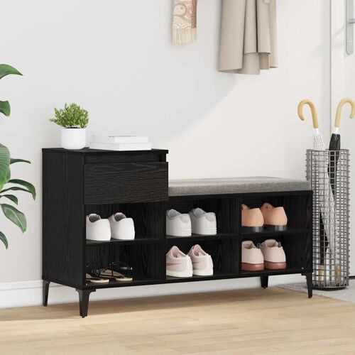 vidaXL Cabinet à chaussures avec tiroir Chêne noir 102 x 36 x 60 cm