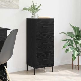 Vidaxl Buffet Chêne Noir 34 X 34,5 X 90 Cm Bois D'ingénierie