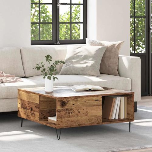 Vidaxl Table Basse Bois Ancien 80 X 80 X 36,5 Cm Bois D'ingénierie