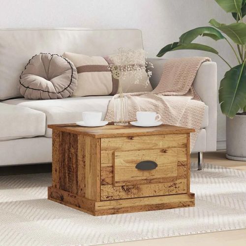 Vidaxl Table Basse Bois Ancien 50 X 50 X 35 Cm Bois D'ingénierie