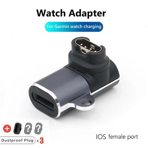 Adaptateur Portable De Chargement De Type C/Micro Usb/Ios,Pour Garmin Fenix 7 7s 7x 6 6s 6x 5 5s 5x Venu 2 2s,Convertisseur De Chargeur De Montre Intelligente.Ios 90 Bend.