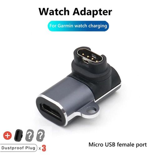 Adaptateur Portable De Chargement De Type C/Micro Usb/Ios,Pour Garmin Fenix 7 7s 7x 6 6s 6x 5 5s 5x Venu 2 2s,Convertisseur De Chargeur De Montre Intelligente.Micro Usb 90 Bend.