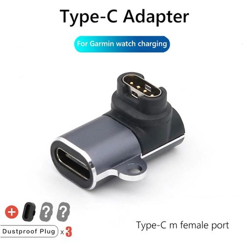 Adaptateur Portable De Chargement De Type C/Micro Usb/Ios,Pour Garmin Fenix 7 7s 7x 6 6s 6x 5 5s 5x Venu 2 2s,Convertisseur De Chargeur De Montre Intelligente.Type C 90 Bend.