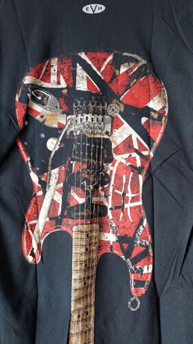 T Shirt Van Halen Eruption Taille Large Fond Noir Coton Acheté Lors Du Dernier Concert De Van Halen Au Hollywood Bowl En 2015 196 Grammes