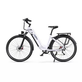 Vélo Électrique De Ville Onesport Ot05pro, 27,5 Po, Moteur 36 V 250 W Avec Capteur De Couple, Batterie 22,5 Ah, Blanc