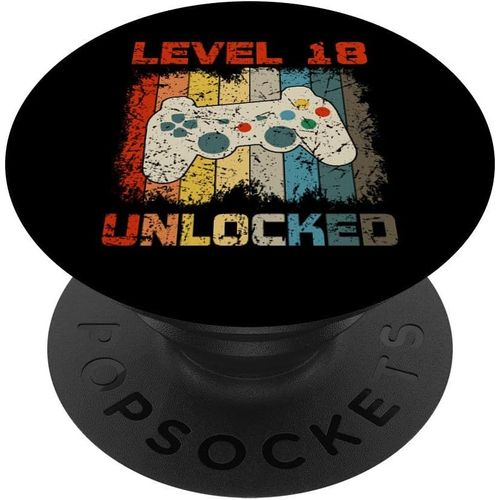 Tlp-18th Birthday Gift For Boys & Girls 18 Yo Gamer Born In 2001 Popgrip - Support Et Grip Pour Smartphone/Tablette Avec Un Top Interchangeable