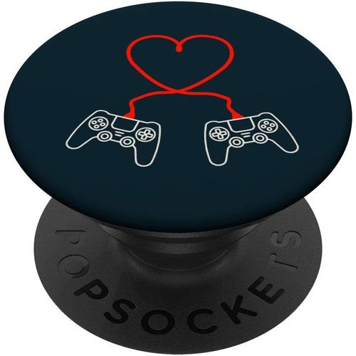Tlp-Gamer Valentines Day Gift Video Gamer Heartbeat Cute Heart Popgrip - Support Et Grip Pour Smartphone/Tablette Avec Un Top Interchangeable