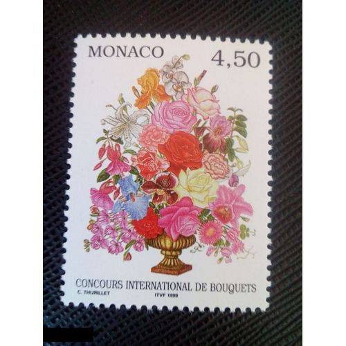 Timbre Monaco Yt 2187 Intl. Concours De Reliure De Fleurs, Monte Carlo 1999 ( 0010305 )