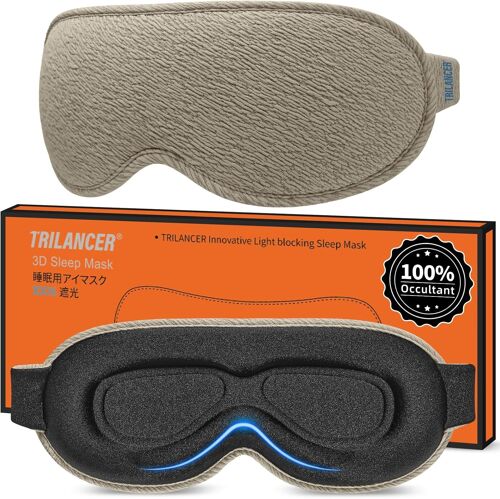 Masque De Nuit Innovant 2025, Bandeau De Sommeil Les Yeux,Cache-?Il Dormir,Masque De Sommeil,Voyage Avion Méditation Siestes,Accessoires Pour Hommes Et Femmes,Bloque La Lumière (Brun)