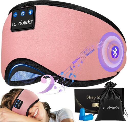 Masque De Sommeil Bluetooth Innovant,Bandeau De Sommeil Les Yeux Musique Sans Fil Avec Écouteurs Bluetooth 5.4 Pour Insomnie Méditation,Casque De Sommeil Bloque La Lumière Cadeaux Pour Homme Femme