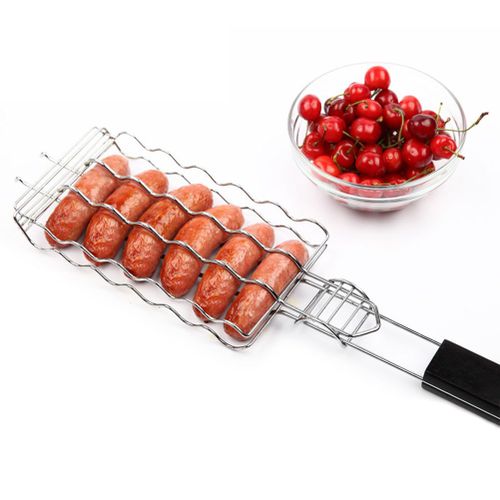 Panier à grillades pour Barbecue, 6 Hot Dogs, support à saucisses en métal, support à mailles, outils de cuisine de pique-nique