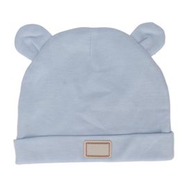 Bonnet Pour Bébé, Mignon, Élastique, Confortable, En Coton, Oreilles D'ours, Pour Nouveau-Né, Pour Les Fêtes Et Les Promenades, Bleu
