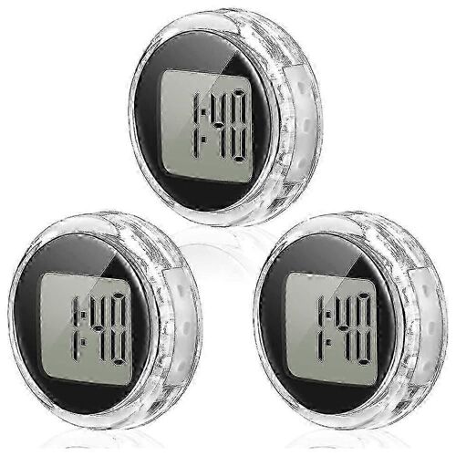 Lot De 3 Mini Horloges De Moto Étanches Et Autocollantes, Horloges Numériques Pour Véhicule, Voiture, Suv