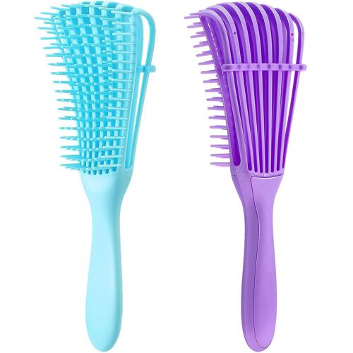 2 Packs De Textures De Cheveux Afro-Américains/Africains 3a À 4c Pour Cheveux Bouclés/Bouclés/Frisés/Humides/Secs/Gras/Lourds/Longs, Faciles À Nettoyer Avec Un Peigne Noué - Rose Clair