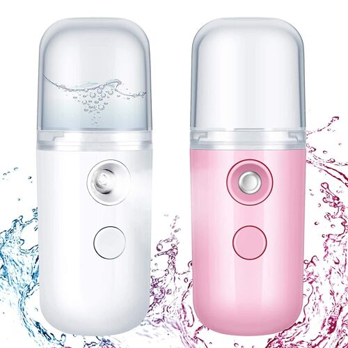 Lot de 2 mini brumisateurs visage nano 30 ml, vaporisateur vapeur portable et pratique, USB