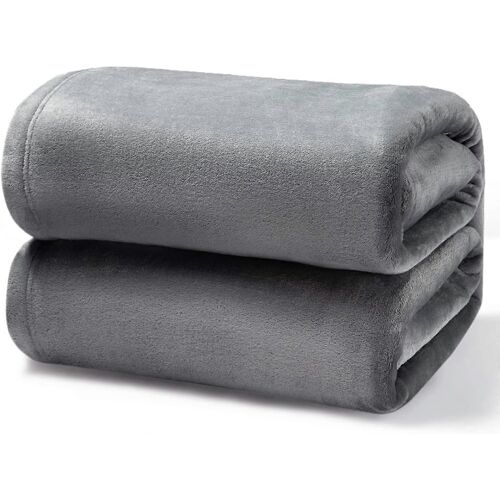 Plaid Polaire Gris 150 X 200 Cm - Doux Et Chaud - Plaid En Flanelle