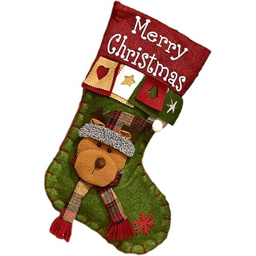 Chaussette de Noël, grande chaussette de Noël à suspendre, chaussette de Noël à suspendre, sac pour sapin, cheminée