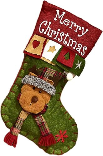 Chaussette de Noël, grande chaussette de Noël à suspendre, chaussette de Noël à suspendre, sac pour sapin, cheminée