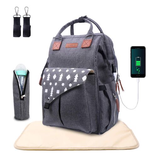 Sac À Dos À Langer Pour Bébé, Sac À Dos À Langer Multifonctionnel Avec Usb Pour Les Voyages, Grande Capacité