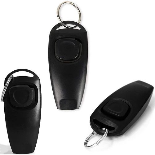 Clicker Pour Chien, 3 Clickers (Noir), 2 En 1 - Clicker De Dressage Pour Chien Avec Sifflet/Clicker, Dressage