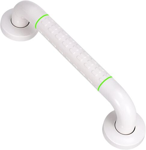 Barre d'appui pour salle de bain avec anneau lumineux noir ¿ Poignée de douche antidérapante Super Grip pour baignoire et toilettes ¿ Personnes âgées, handicapées, femmes enceintes