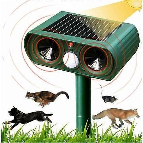 Répulsif solaire à ultrasons pour chats, répulsif d'extérieur pour chats, sensibilité et fréquence réglables, répulsif à ultrasons pour chats pour repousser les parasites, protecteur de jardin