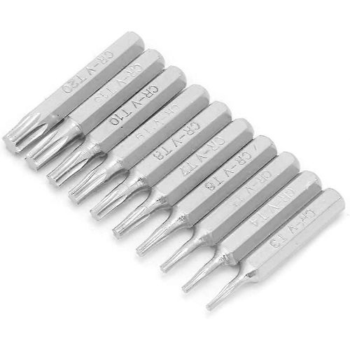Lot de 10 embouts de tournevis cruciformes à tige hexagonale de 4 mm pour une fixation facile, T3 / T4 / T5 / T6 / T7 / T8