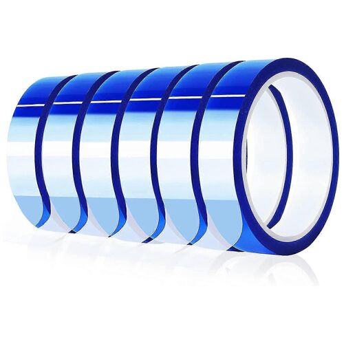 6 Rouleaux De Ruban Adhésif Thermique Bleu 20 Mm X 33 M, Ruban Adhésif Résistant À La Chaleur Haute Température, Ruban De Transfert Thermique Pour La Chaleur S