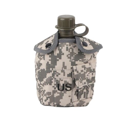 Sac de camouflage d'extérieur 2025, bouilloire verte armée, bouteille d'eau avec boîte à lunch en aluminium, ensemble de randonnée et de voyage