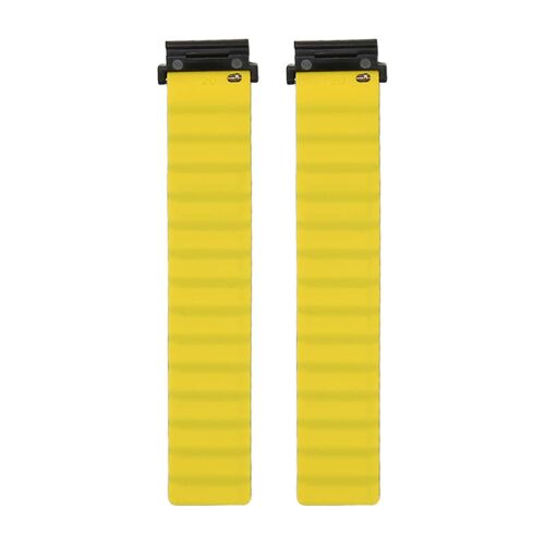 Bracelet De Montre Magnétique Réglable En Silicone À Dégagement Rapide 20 Mm Pour Garmin Fenix 7s 6s 5s (Gris Et Jaune)