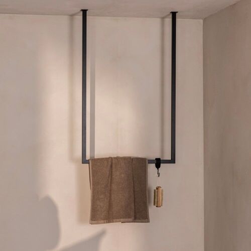 Porte serviette en acier noir, 80x50 cm