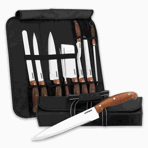 Ensemble De Couteaux 9 Pièces Avec Sac De Transport Pliable Herzberg Hgk9w