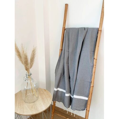Fouta Traditionnelle ''melissa'' 200x200cm Gris