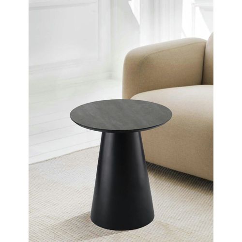 Table Basse Ronde Style Scandinave Gris