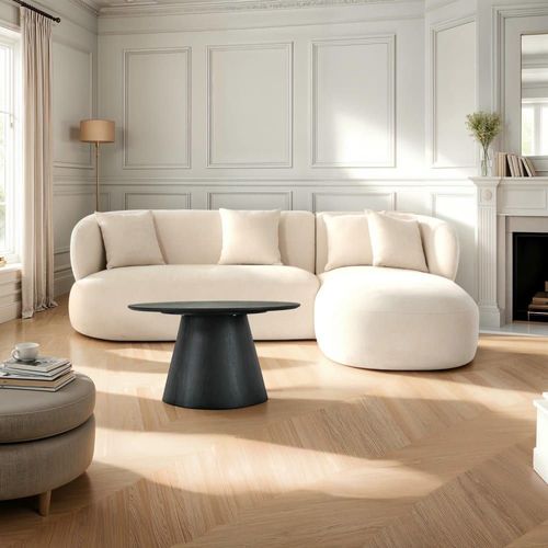 Table Basse Ronde Style Scandinave Noir