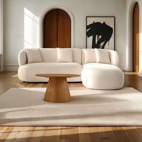 Table Basse Ronde Style Scandinave Naturel