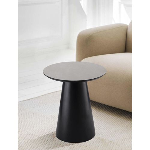 Table Basse Ronde Style Scandinave Gris