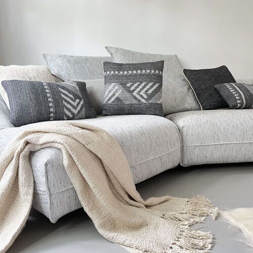 Coussin En Laine Noir Decostripe 35x60