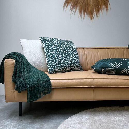 Coussin Tricoté Pois Vert 50x50