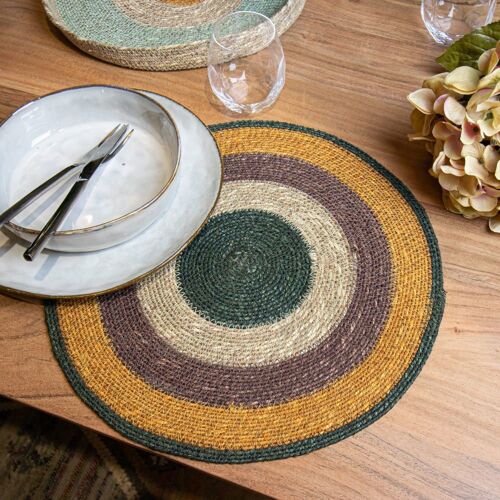 Lot De 6 Sets De Table Terracotta En Jonc De Mer 38cm