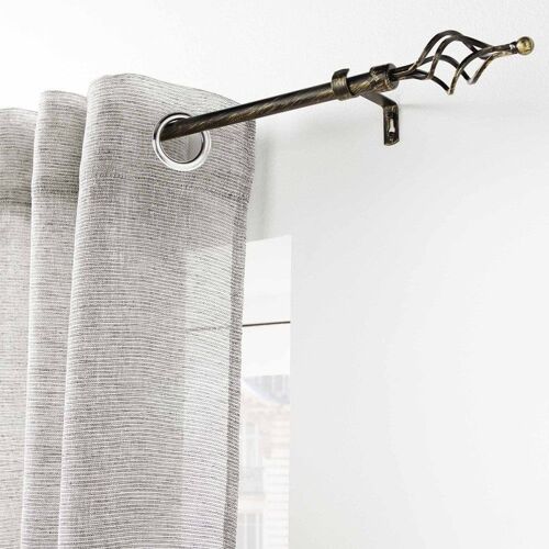 Kit Tringle Extensible En Métal 120 À 210 Cm Noir Et Or