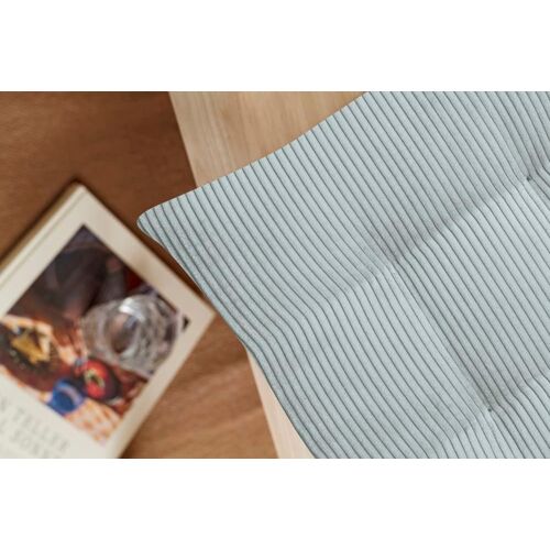 Galettes de chaise velours carrées bleu menthe-lot de4-35x35x5