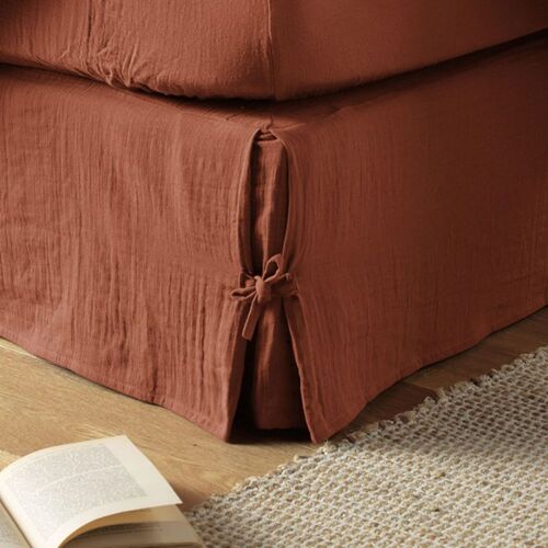 Cache Sommier Gaze De Coton Uni 90x190 Cm