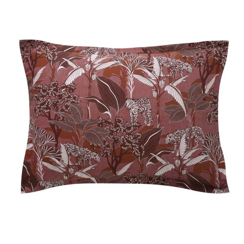 Taie Volant En Coton Rose Bois De Rose 63x63cm