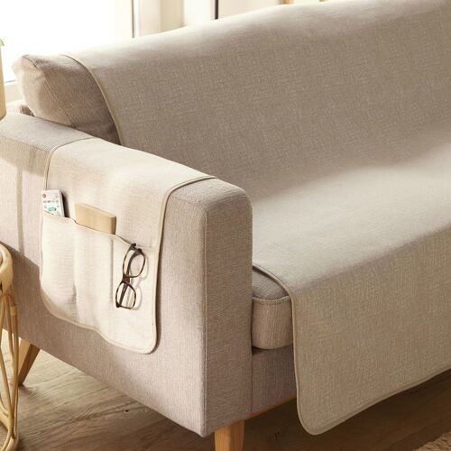 Protège canapé en polyester beige 190x200cm